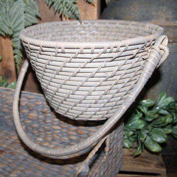 NEW Pr. of Shabby Gray Washed French Country Farmhouse Storage or Decor Baskets - Picture 5 of 8